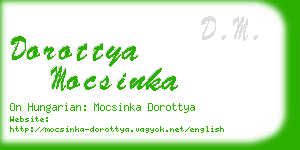 dorottya mocsinka business card